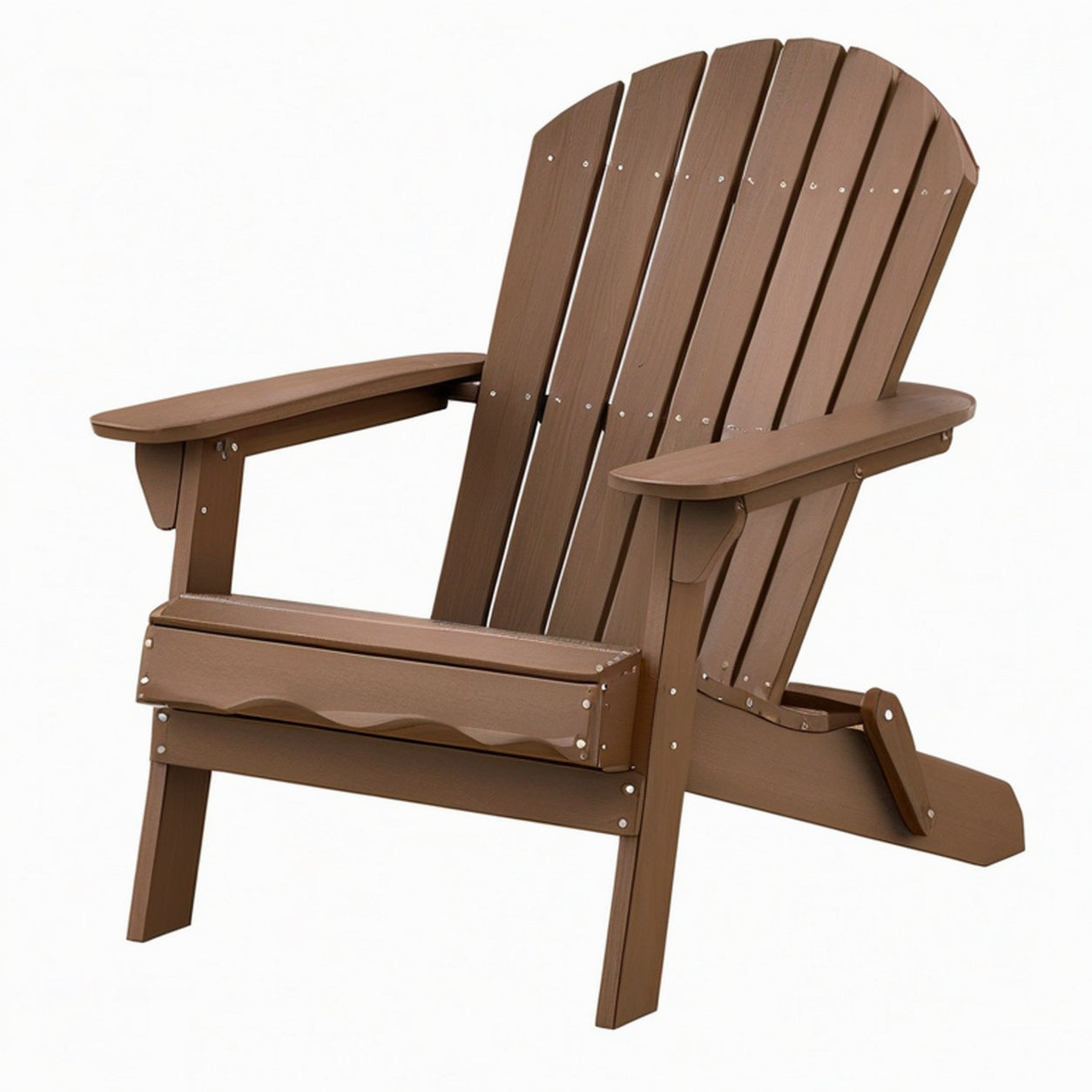 Fauteuil de jardin Adirondack 83 x 80 x 98 cm brun en plastique effet bois pliant