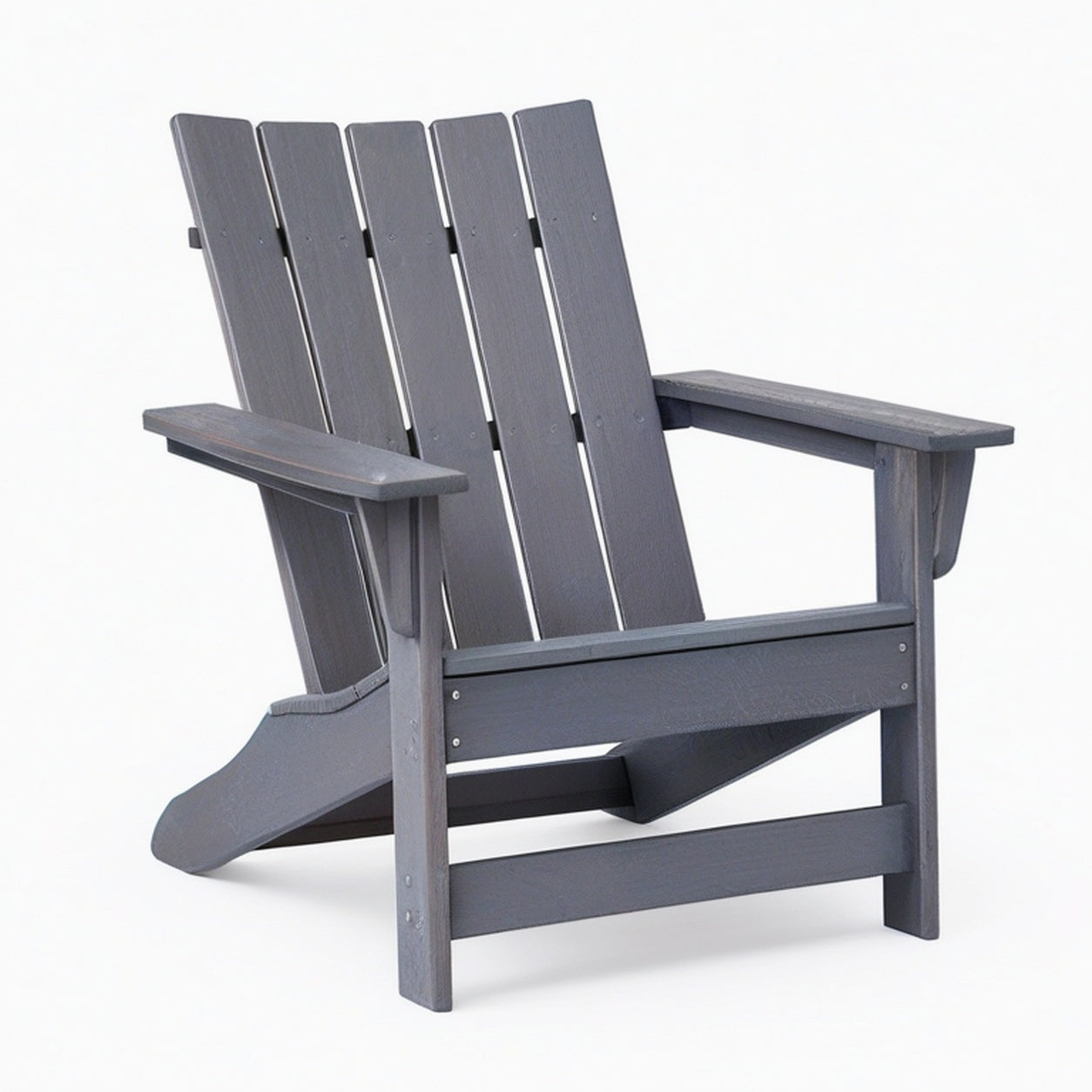 Fauteuil Adirondack 83 x 90 x 100 cm en plastique gris pour extérieur - dossier incliné