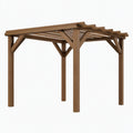 Pergola de jardin 400 x 300 x 240 cm en bois marron - structure à lattes