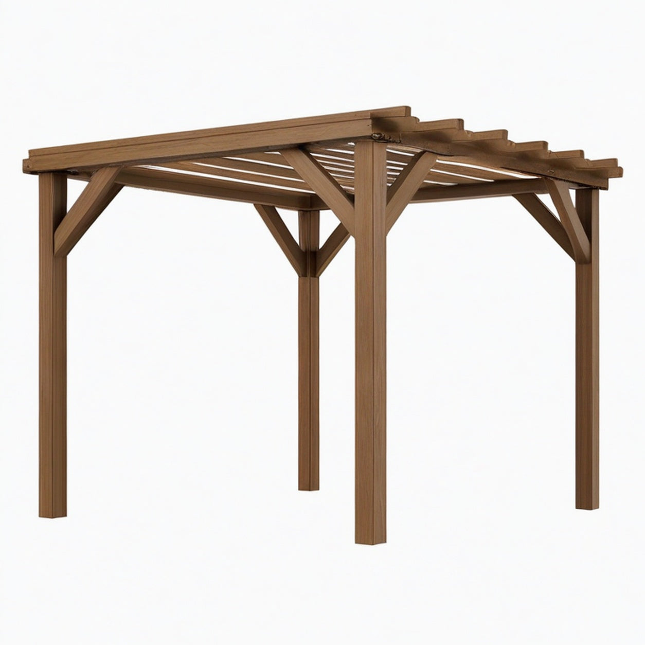 Pergola de jardin 400 x 300 x 240 cm en bois marron - structure à lattes