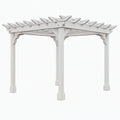 Pergola de jardin 300 x 300 x 240 cm en bois blanc structure ajourée
