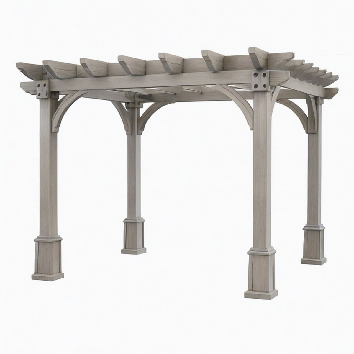 Pergola de jardin 300 x 300 x 250 cm en bois gris style classique