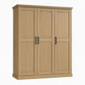 Armoire 3 portes 180 x 60 x 200 cm décor chêne style classique rangement
