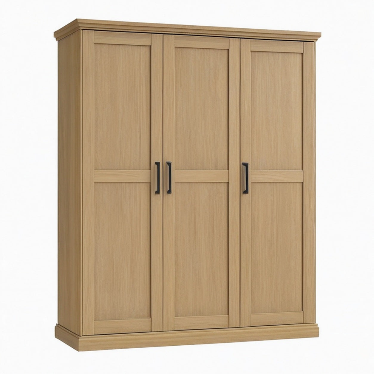 Armoire 3 portes 180 x 60 x 200 cm décor chêne style classique rangement