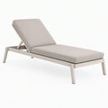 Bain de soleil 200 x 70 cm en métal et tissu beige gris inclinable pour extérieur